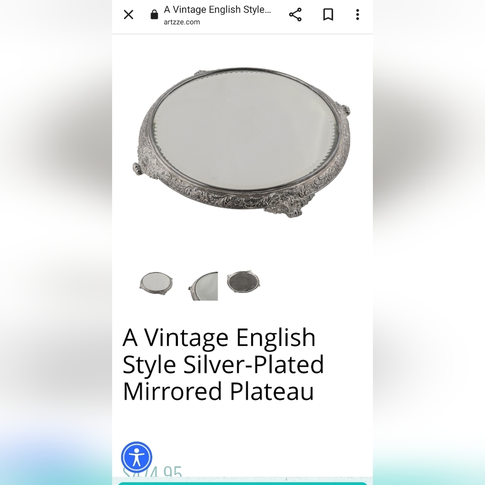 Silver plated Mirrored Plateau